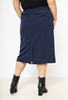 Picture of PLUS SIZE NAVY LINED STRETCH ELASTICATED WAIST STRAIGHT SKIR